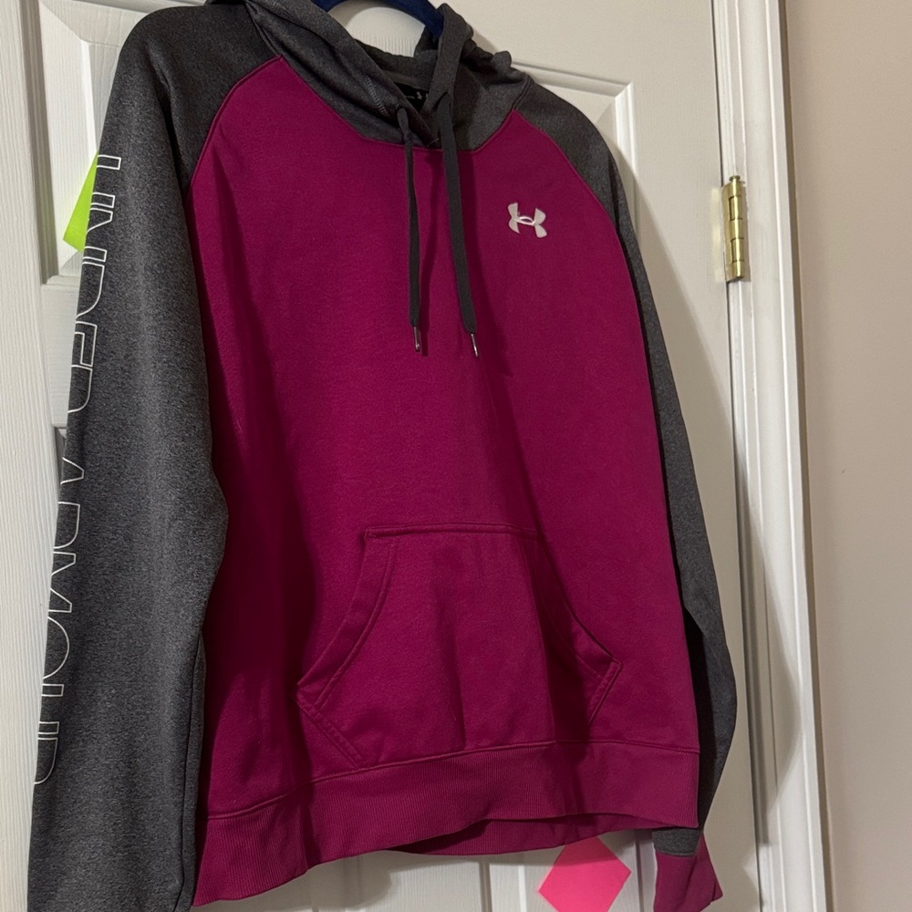 Under Armour Magenta and Charcoal Hoodie